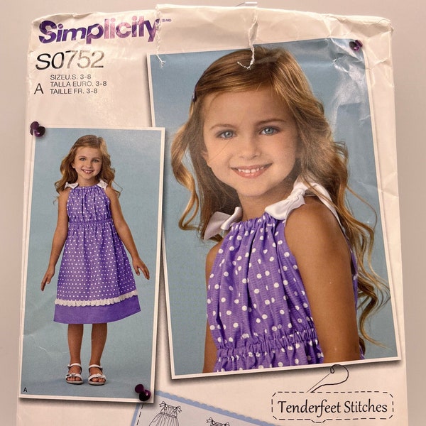 Simplicity S0752 Pattern Child's Dress Top Pants Uncut Size 3-8