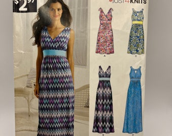 NEWLOOK Pattern A6280 Just 4 Knits Four Dress Styles Size 8-20 Euro 34-46 Fr 36-48 UNCUT