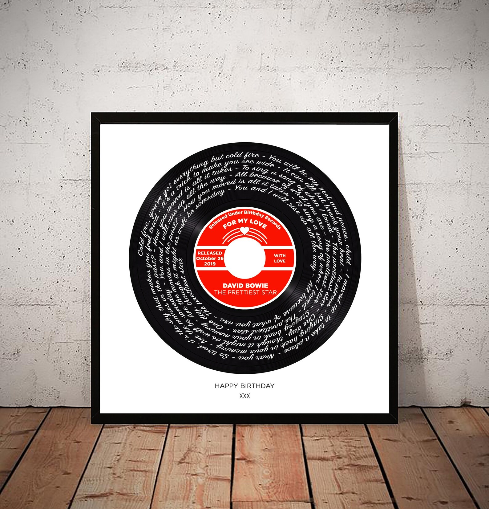 Personalized Vinyl Record Print Favorite song lyrics Etsy