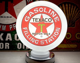 Texaco Filling Station Gasoline Mini Gas Pump Globe Mini, LED Desk