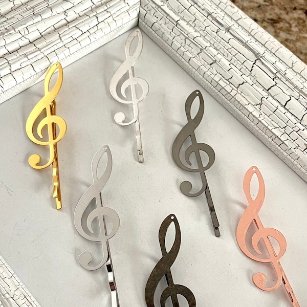 2 pcs,music note bobby pin,music bobby pins,rose gold bobby pins,hair findings,metal hair clips,DIY hair supplies,blank hairwear,bobby pin.