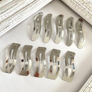 10 pcs,Snap clips,blank snap clips,curvy snap clip,small snap clip,baby snaps clips,metal snap clips,silver snap clips,silver snap clips