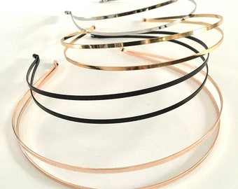 Dubbele hoofdbanden, bruiloft metalen hoofdband, gouden metalen hoofdband, dameshoofdband, peuterhoofdband, hoofdbanden voor meisjes, zilveren hoofdband.