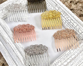 High Quality Antique Bronze Plated Filigree Hair Comb With 14 pins,Nicket Free 20/% off 6pcs
