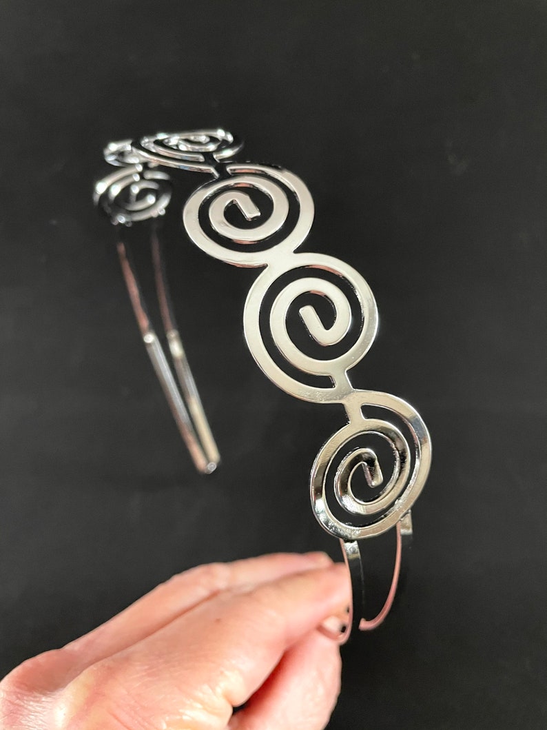 Spiral headband,metal headbands,silver headband,toddler headband,women headband, headbands,headbands for girls,headband,hair accessories. image 3