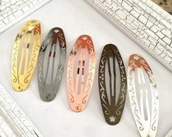 2-5 pcs,Rose gold Snap clips,blank snap clips,bronze clip,filigree snap clip,baby snaps clip,metal snap clip,brown snap clip,hair snap clips