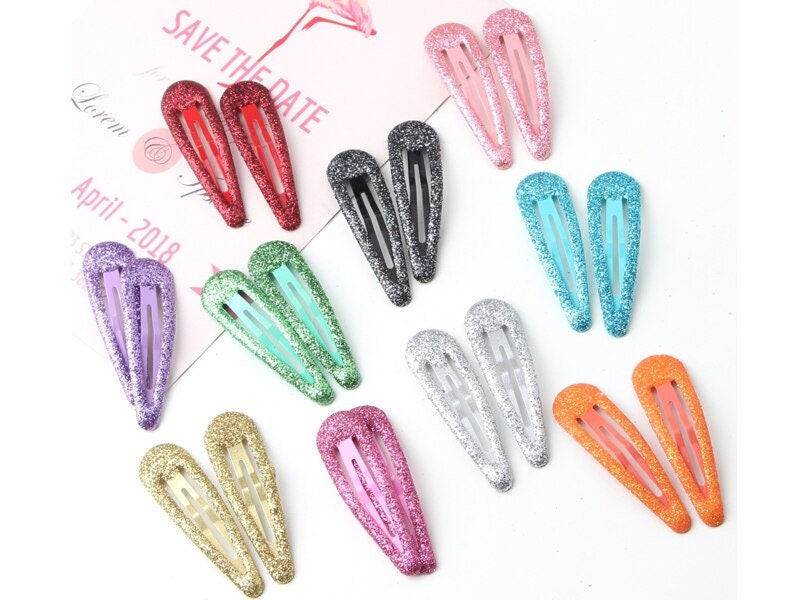 20 Pcs,snap Clips,colored Snap Clips,glitter Hair Clips,girl Snap Clip,baby Snaps  Clip,metal Snap Clip,pink Snap Clip,hair Snap Clips. 