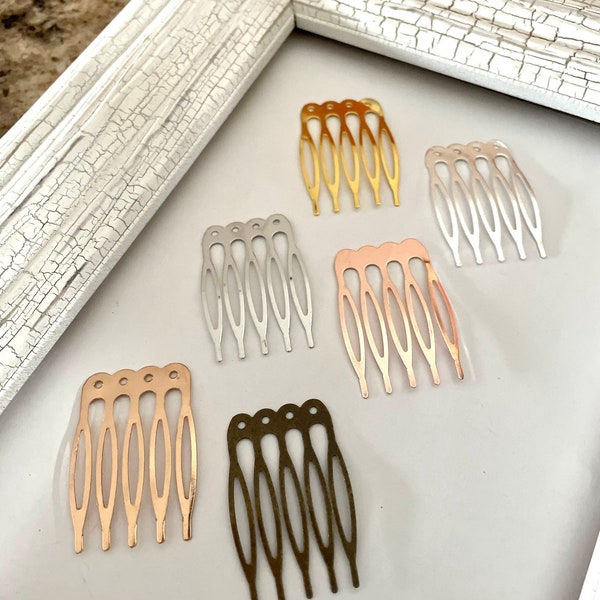 5 pcs,Hair Combs,5 teeth hair combs,gold hair combs,metal hair combs,silver hair combs,gold hair combs,women hair combs,hair findings