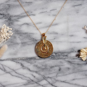 ZODIAC Astrology Wheel Star Sign Moving Pendant Necklace in Gold Plating