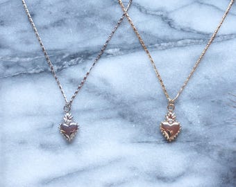 Dainty Sacred Heart Gold / Silver Necklace