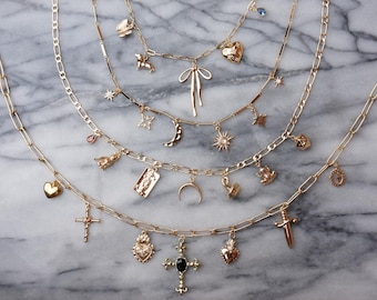 Build Your Own DIY Gold Charm Necklace