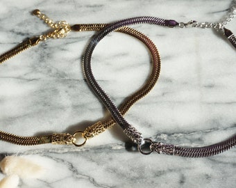 MISSRA Snake chain choker gold/silver, Snake Necklace