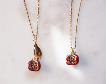 Persephone Crimson Granatapfel 18k Vergoldete Halskette