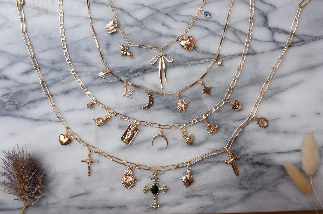 Build Your Own Diy Gold Charm Necklace Etsy