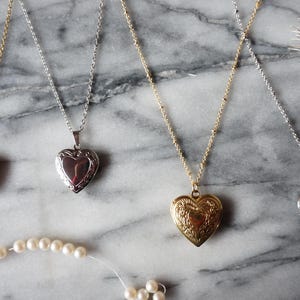 Antike Gold / Silber Herz Locket Halskette