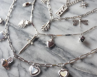 Build Your Own DIY Silver Charm Necklace