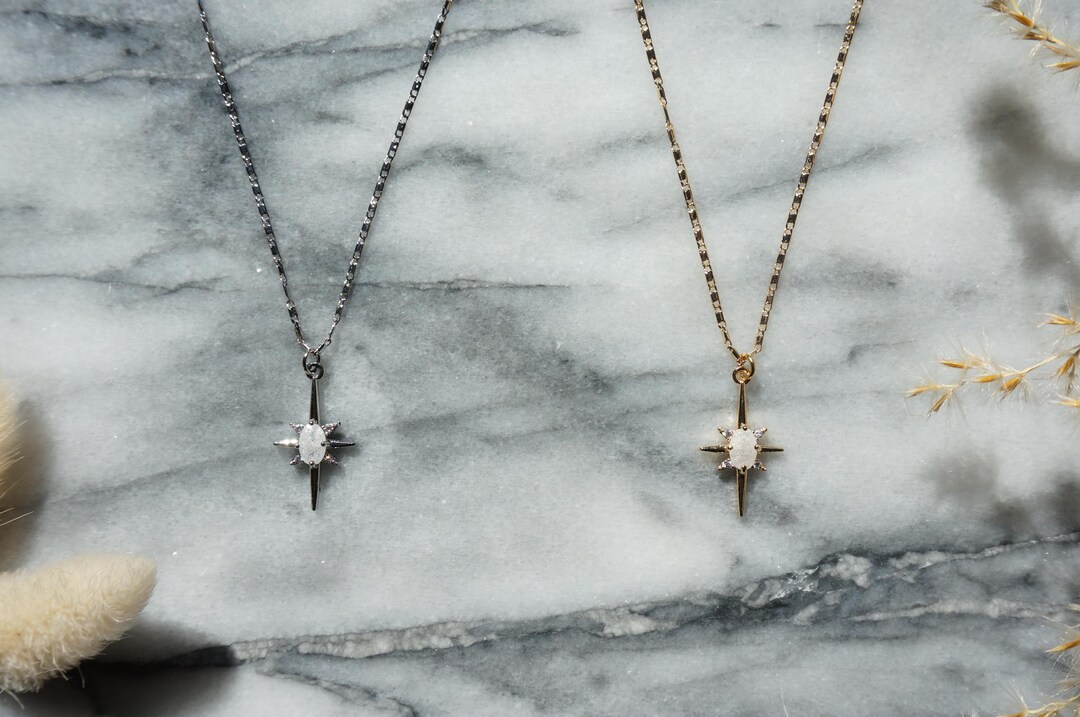 SELESTE Silver Celestial Moonstone Style Necklace - Etsy Japan