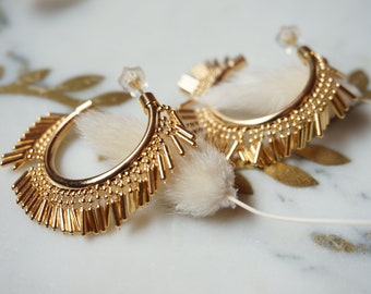 DIVA Gold Tassel hoops / Hoop Earrings