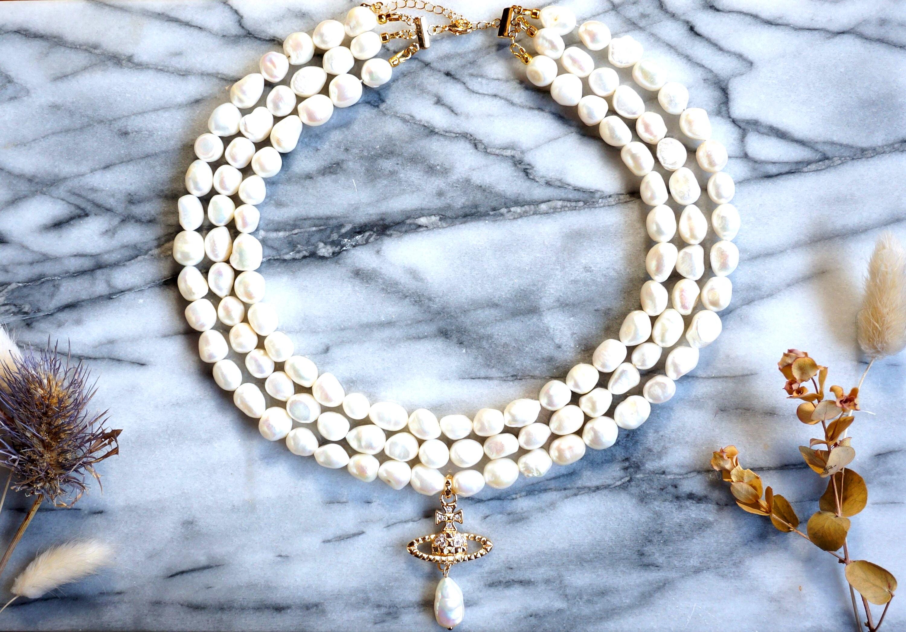 Vivienne Westwood 3連パールネックレス Vivienne westwood three row pearl necklace - Etsy 日本