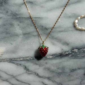 ICHIGO Strawberry Gold Necklace / Summer Necklace