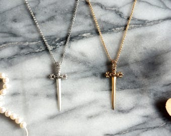 GLADIUS Gold/Silver Antique Sword Necklace