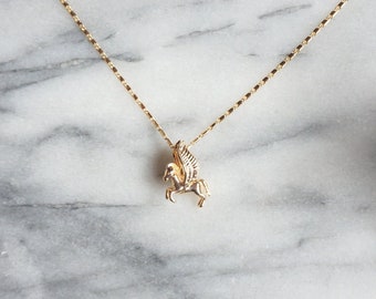 PEGASUS Gold Flying Horse Necklace