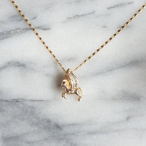 PEGASUS Gold Flying Horse Necklace