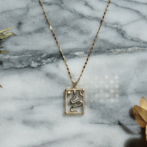 Gold Frame Necklace Etsy