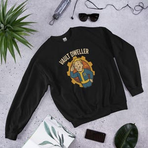 Vault Dweller Fallout Inspired Sweater – Vintage Fallout Sweater, Post Apocalyptic Aesthetic Gift, Grunge 80s Cosplay Sweater
