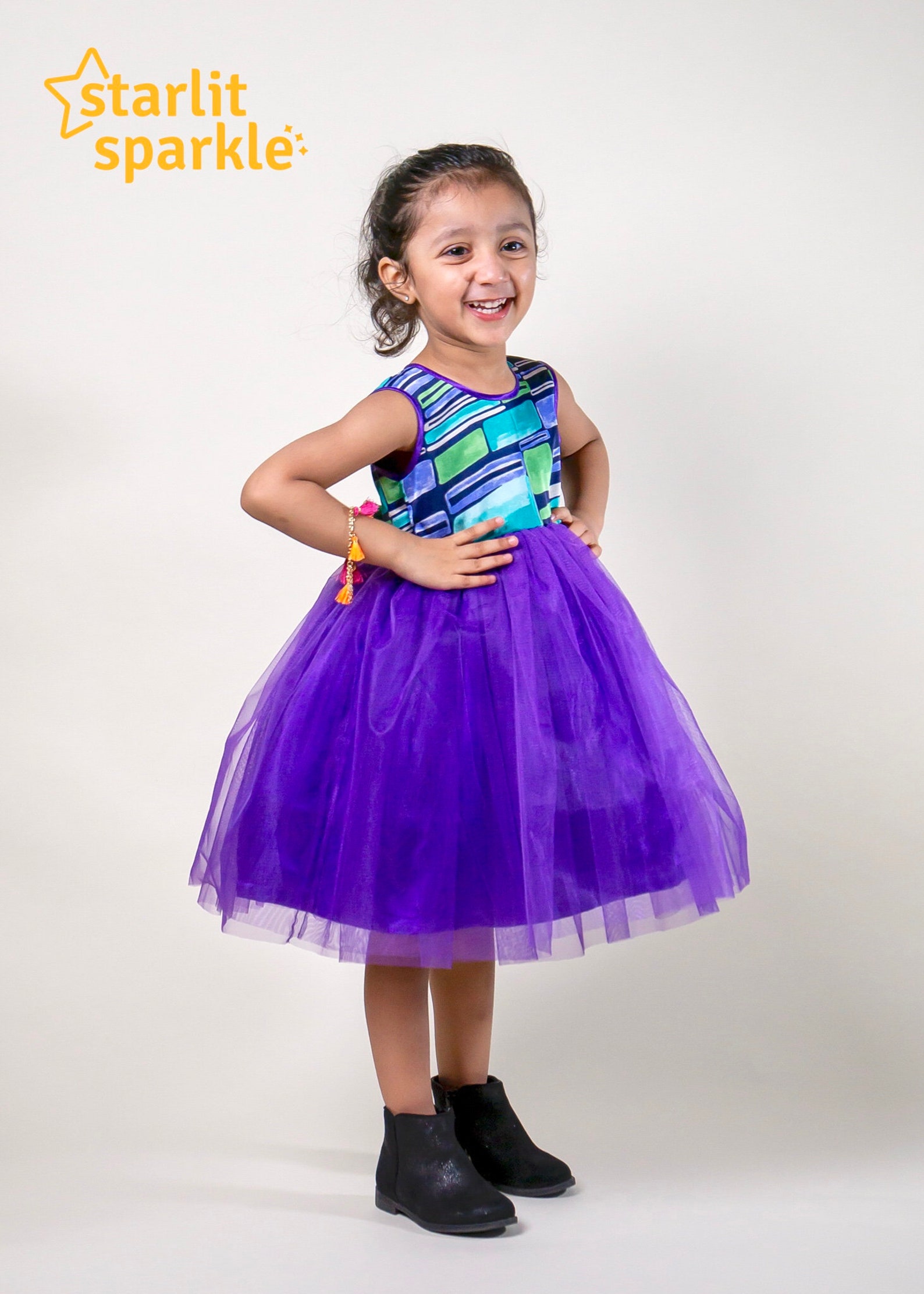 Robe Bébé Fille Egg Purple Ikat Taille 3T - Neuf Avec étiquettes, Broderie Turquoise
