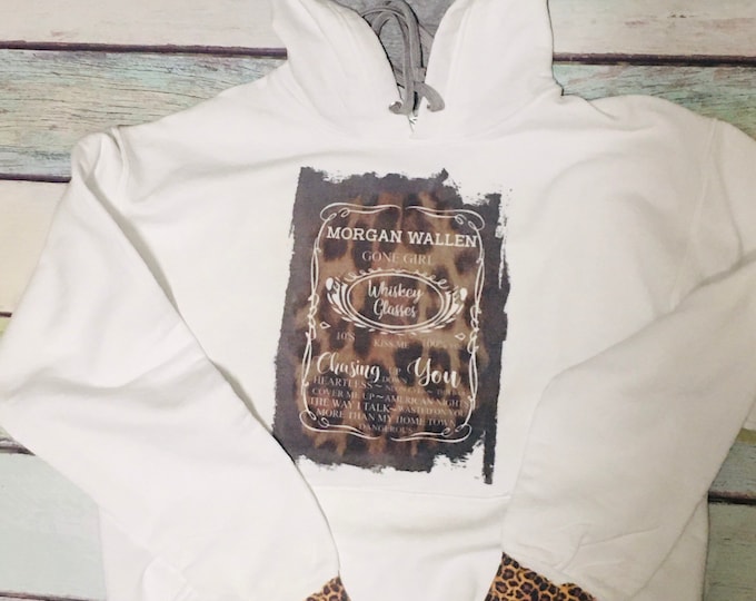 Morgan Wallen custom bleached TShirt Hooded sweatshirt hoodie leopard womans mom gift