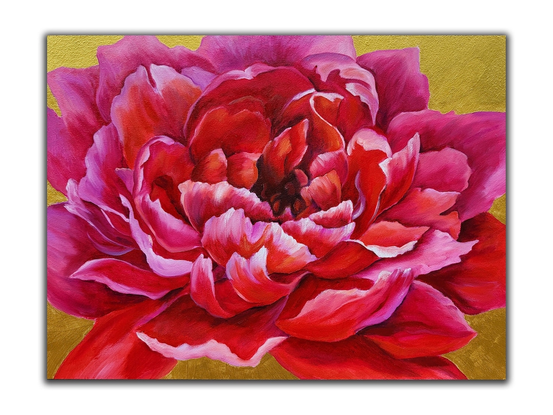 Peony Painting Pink Flower Blossom Original Oil Painting 12x16 - Etsy