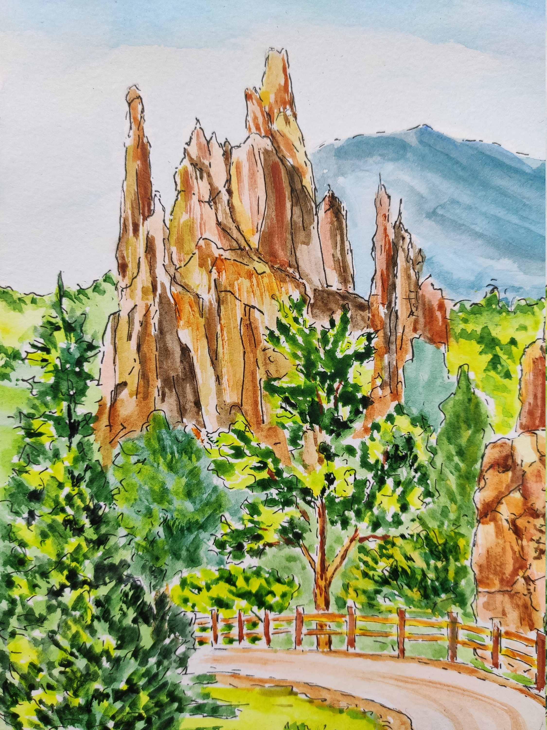 Colorado painting Colorado Springs artwork Colorado landscape | Etsy