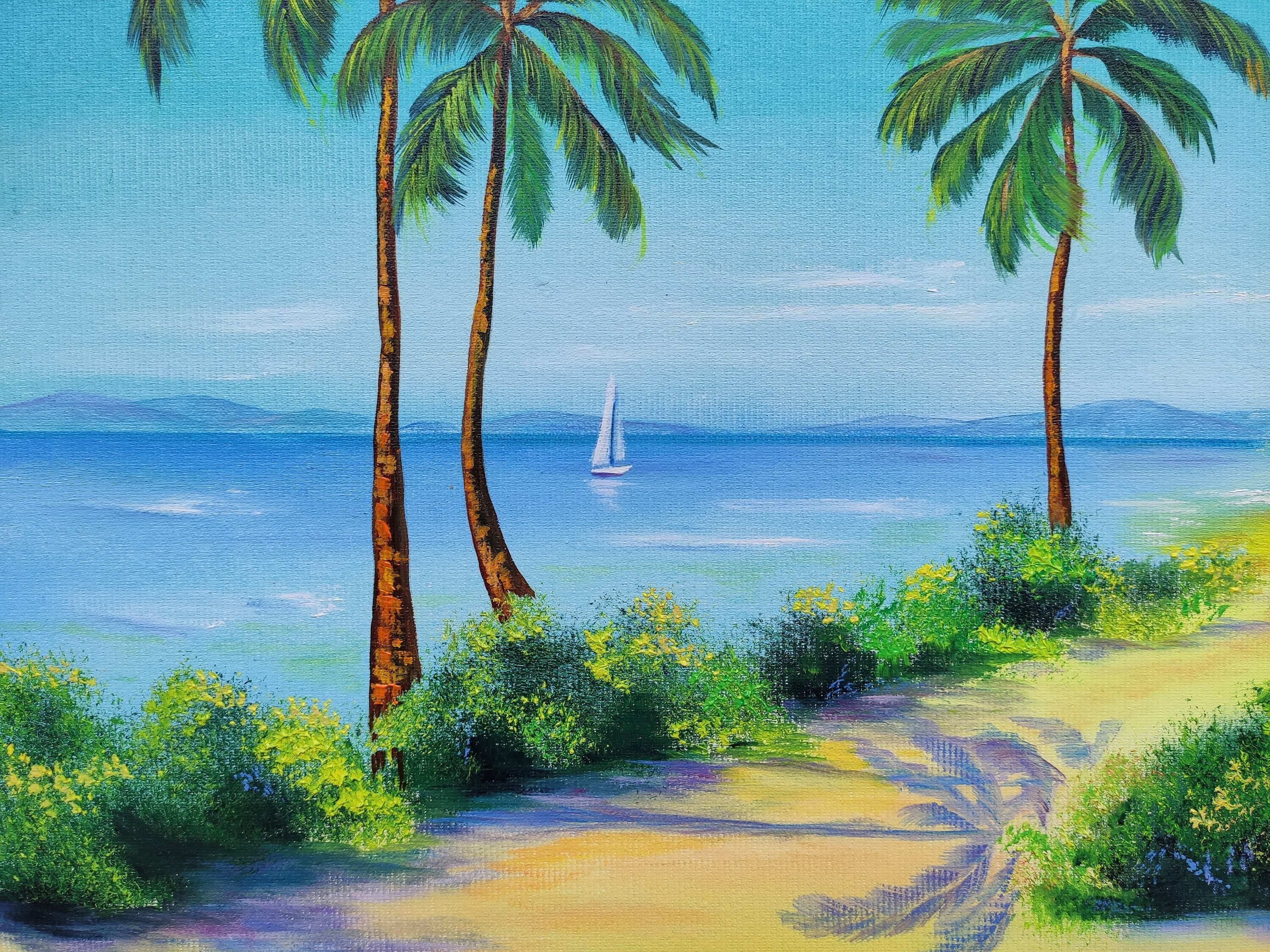 Hawaii-Malerei hawaiianische Landschaft original Leinwand | Etsy