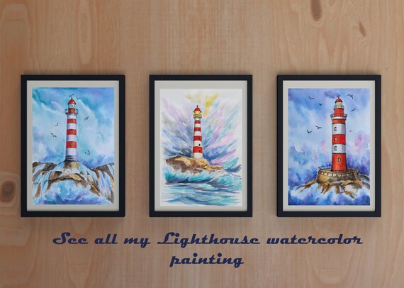 Oil Painting Lighthouse painting Original Oil Painting on canvas 8x12 ...