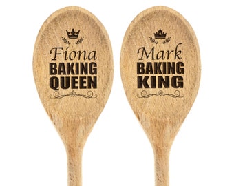 Personalised Engraved Wooden Spoon - Custom Baking Gift, Cooking Spoon, Wedding Favors, Birthday Gifts, Bridal Shower Gift