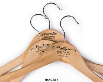 Personalised Wedding Hangers, Engraved Hanger, Bridesmaid, Wedding Dress Hanger, Bridal Party Gift