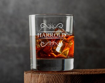 Personalised Whiskey Glass Engraved, Perfect For Wedding Favour, Birthday, Gift For Her, Groomsmen, Choose Your Monogram Design