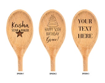 Star Baker Personalised Engraved Wooden Spoon - Custom Baking Gift, Cooking Spoon, Wedding Favors, Birthday Gifts, Bridal Shower Gift