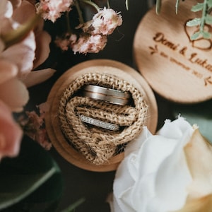 Personalised Wedding Ring Box Custom Wood Ring Box, Anniversary Gift, Engagement Ring Box, Wedding Ring Keepsake, Engraved Ring Bearer Box image 9