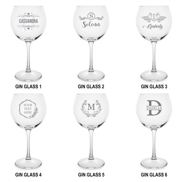 Personalised Gin Glass, Perfect For Any Occasion, Engraved Glassware, Choose Your Custom Design, Perfect For Wedding & Birthday