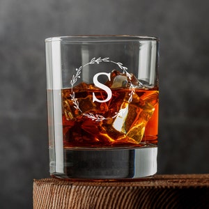 Personalised Whiskey Glass Engraved, Perfect For Wedding Favour, Birthday, Gift For Her, Groomsmen, Choose Your Monogram Design