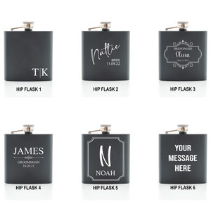 Personalised Hip Flask 6oz - Wedding Favours, Perfect Gift For The Bridal Party Or Any Special Occassion