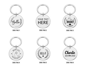 Personalised Dog Tag Engraved - Perfect Gift For Your Pet, Round Tag With Name, Microchipped, Pet ID Tags For Your Dog Or Cat