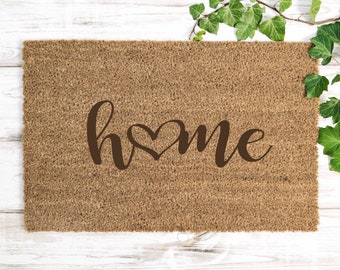 Home Coir Door Mat, Engraved Indoor Rug, Choose Your Custom Design, Perfect for Housewarming, Birthday Or New Home Gift