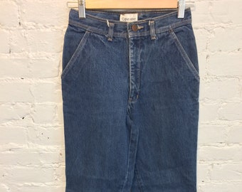 Calvin Klein Vintage 80s High Waist Blue Jeans size 8