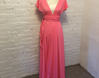 John Kloss for Cira deep v-neck nightgown pink size s-m