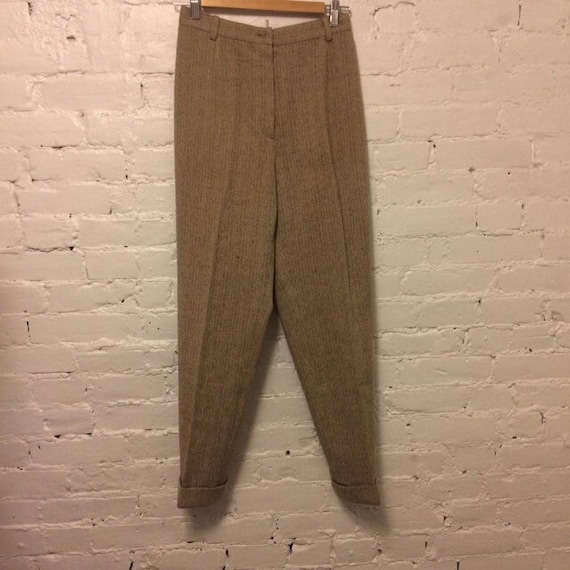 Iceberg 90s cropped tapered pants wool herringbon… - image 1