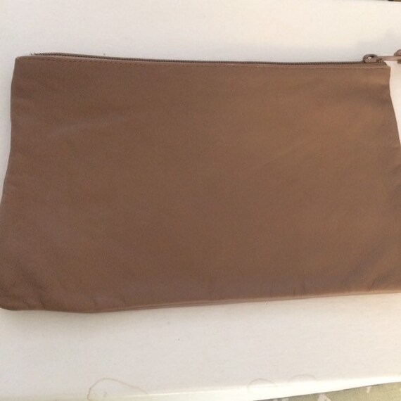 Tano vintage 70s leather clutch bag tan - image 5
