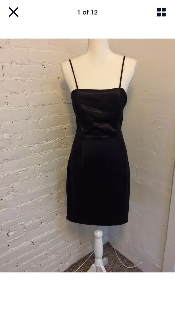 Black Mini Silk Slip Dress, Silk Satin Camisole Dress, Silk Mini